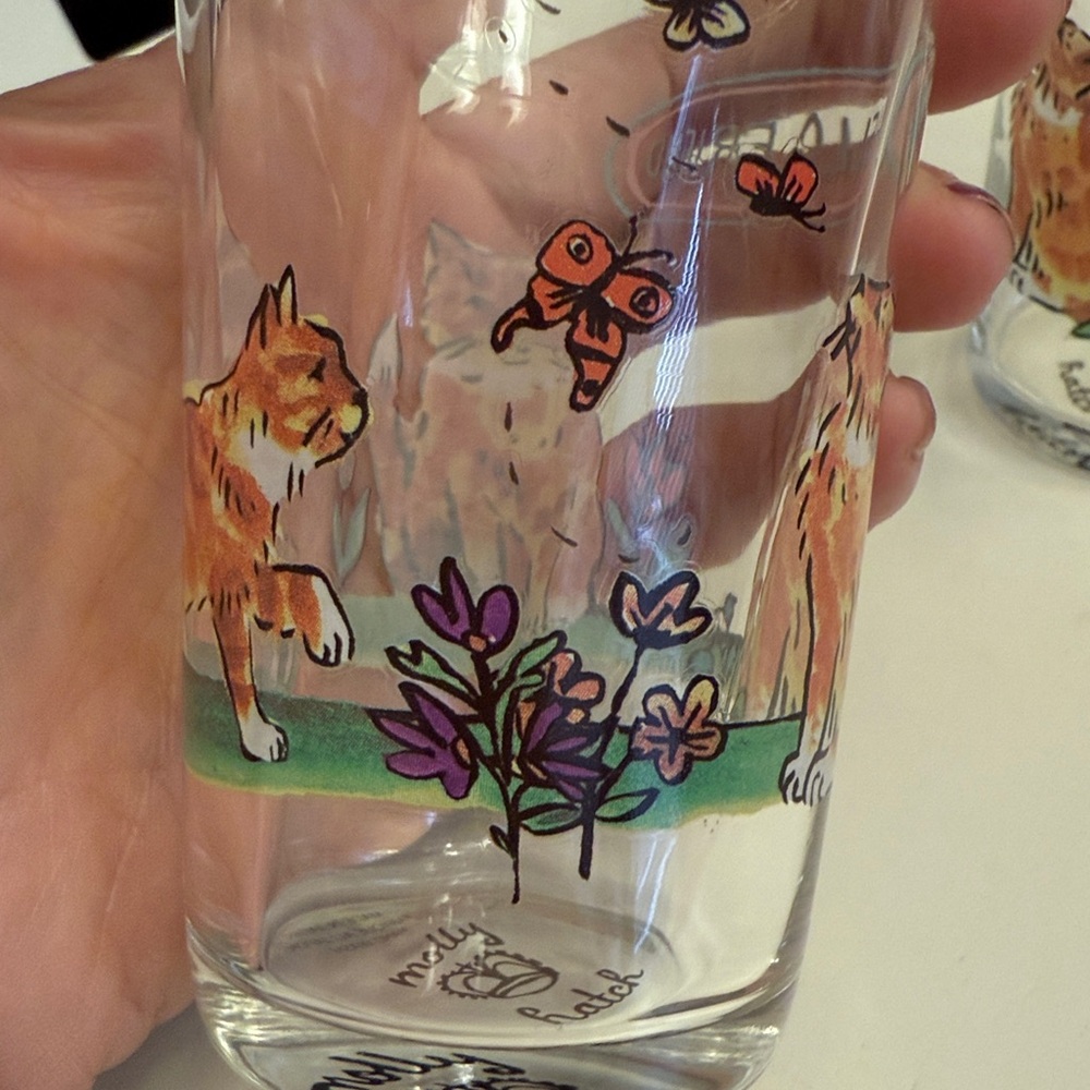 Hello Friend Cat Design Glass Tumblers - Picture 5 of 6